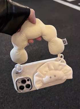 ins小清新白色饺子y77网红y78m/vivoy37女y36i手提绳IQOO15/13/12/IQOONEO11/10/9s pro+手机壳iqoo z9x/z8x