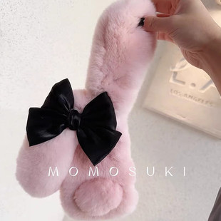 16promax手机壳1 11一加ace5pro 秋冬款 保暖手兔子15pro毛绒少女心12mini苹果14plus适用iPhone17