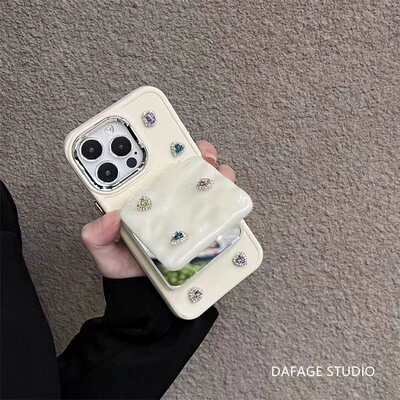 抖音同款A1X/a2m适用OPPO A3PRO/a58x复古k11x/k12/a57套OPPOReno11PRO/10/9/8/7/6镜子手机壳reno12/A97宝石