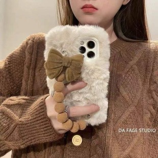 软70se畅玩30M荣耀x50手链magic5 秋冬天时尚 80女款 手机壳90 4pro3 蝴蝶结毛绒P40E畅享60X适用华为mate60pro