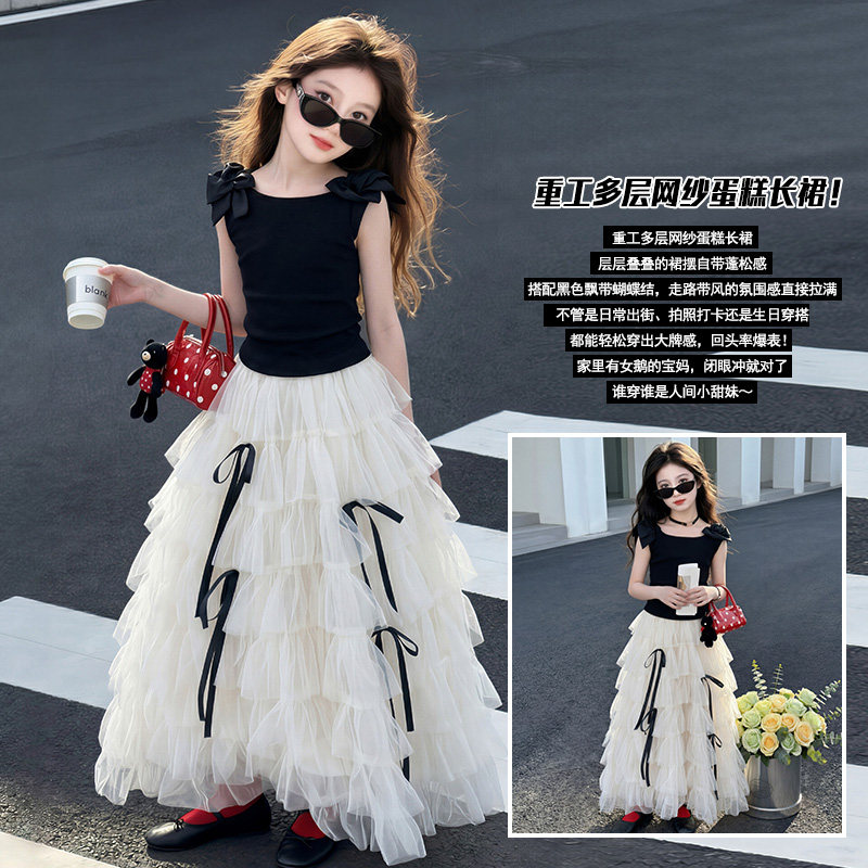 女童半身裙2026新款儿童夏季网纱蛋糕裙中大童洋气小女孩时髦裙子