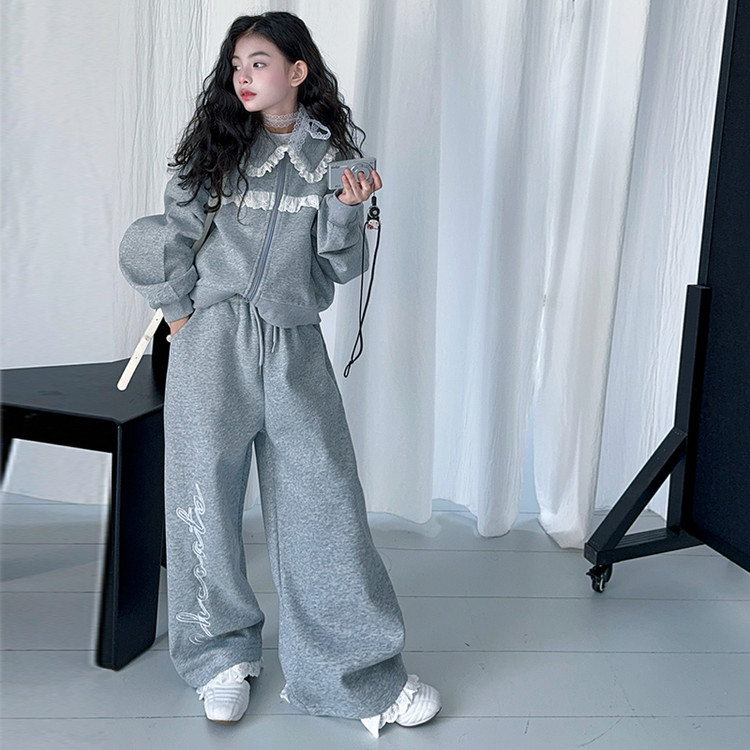 女童卫衣套装休闲运动服2025春秋新款女孩时髦洋气卫裤两件套潮酷