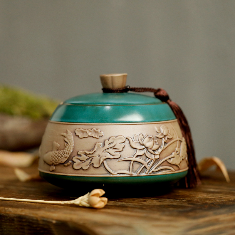 领艺茶叶罐茶罐陶瓷普洱存储茶缸