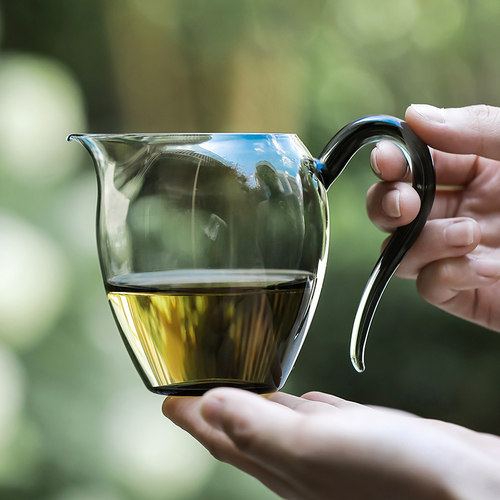 高端玻璃公道杯功夫茶具配件可电陶炉/蜡烛加热茶海分茶器匀杯