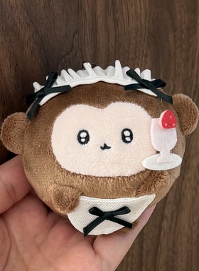 油条碎碎 女仆猴蛋毛绒挂件