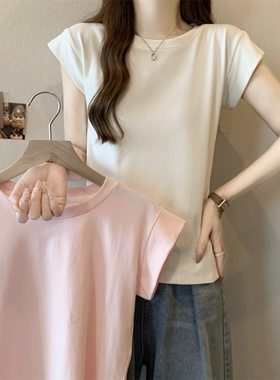 2026夏季女装韩版新款正肩纯色修身圆领上衣短袖T恤一件代发跨境