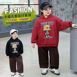 胖女童连帽卫衣套装2025新款加肥加大纯棉秋款小胖妞运动服两件套