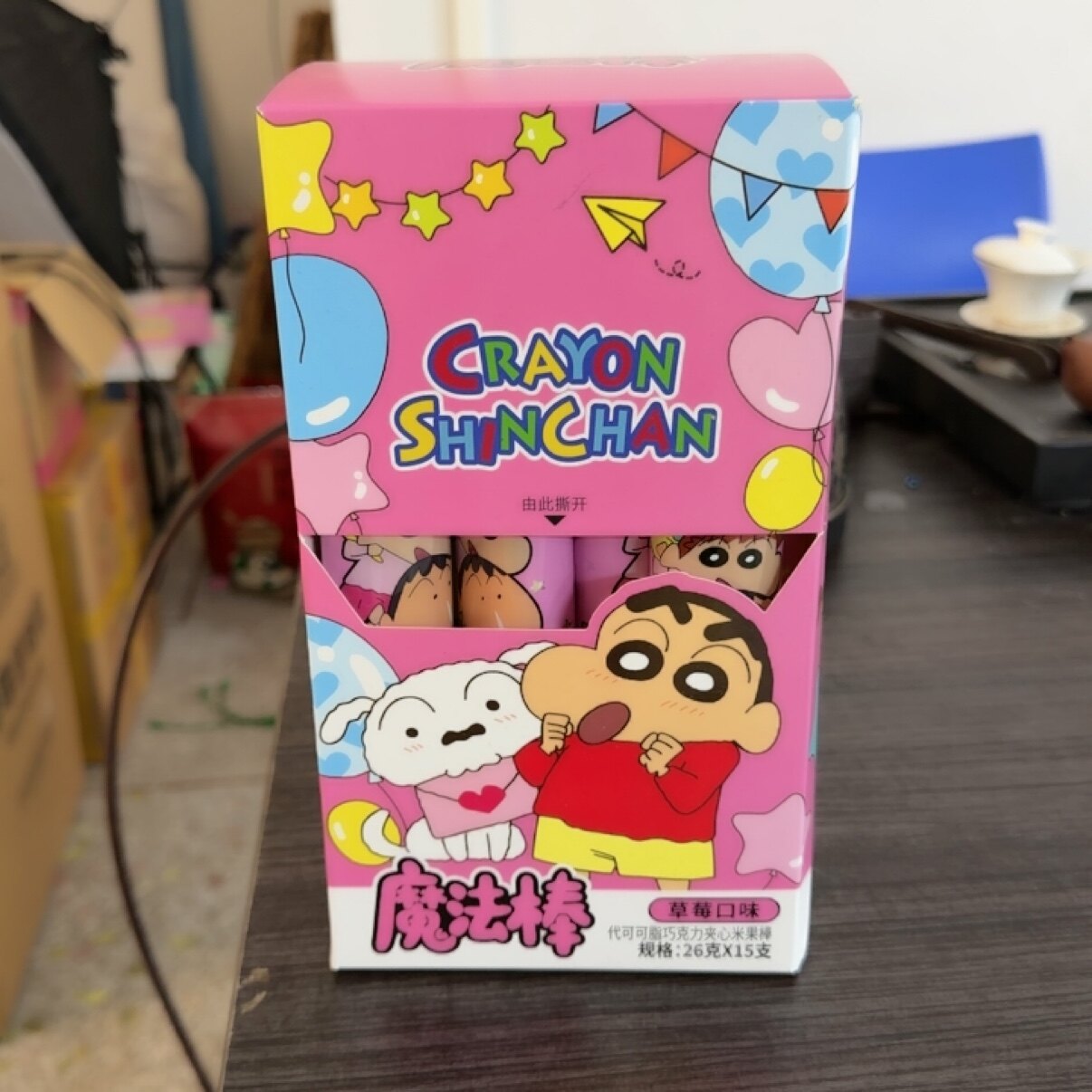 可可林魔法棒26g夹心米果棒蜡笔小新巧克力草莓味棒棒糖儿童零食