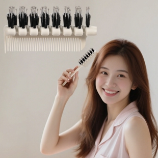 日式顺发造型护理梳子日常携带双排波浪齿卷发按摩梳不打结蓬松梳
