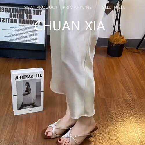 羊皮版！仙女风绸缎露趾