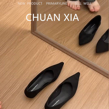 羊皮版！黑色高级感真皮包头凉鞋女尖头软底高跟鞋时尚内增高单鞋