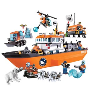 城市系列北极破冰船探险基地轮船极地60062男孩拼装儿童积木玩具