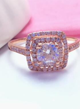 俄罗斯时尚女锆石戒指镀玫瑰金精美小众气质轻奢高级感