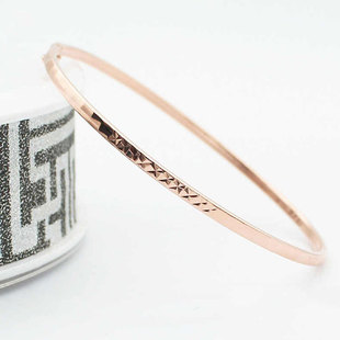 俄罗斯585紫金玫瑰金时尚车花手镯百搭精致女款优雅简约高级感ins