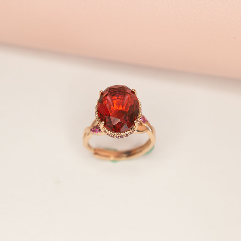 俄罗斯585紫金戒指女轻奢欧美精美时尚简约设计感小众礼物高级ins