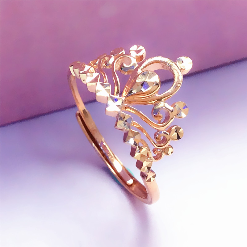 俄罗斯585紫金戒指女ins轻奢设计感精致小众礼物时尚简约气质个性