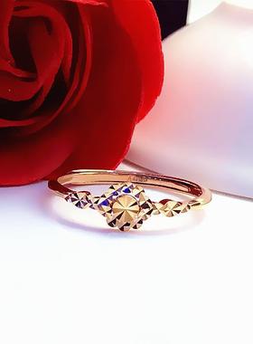 俄罗斯女精致闪亮开口可调节戒指时尚镀玫瑰金气质饰品高级感指环