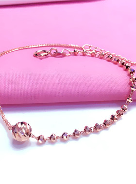 俄罗斯车花转运珠手链镀玫瑰金女款设计感简约气质精致礼物高级感