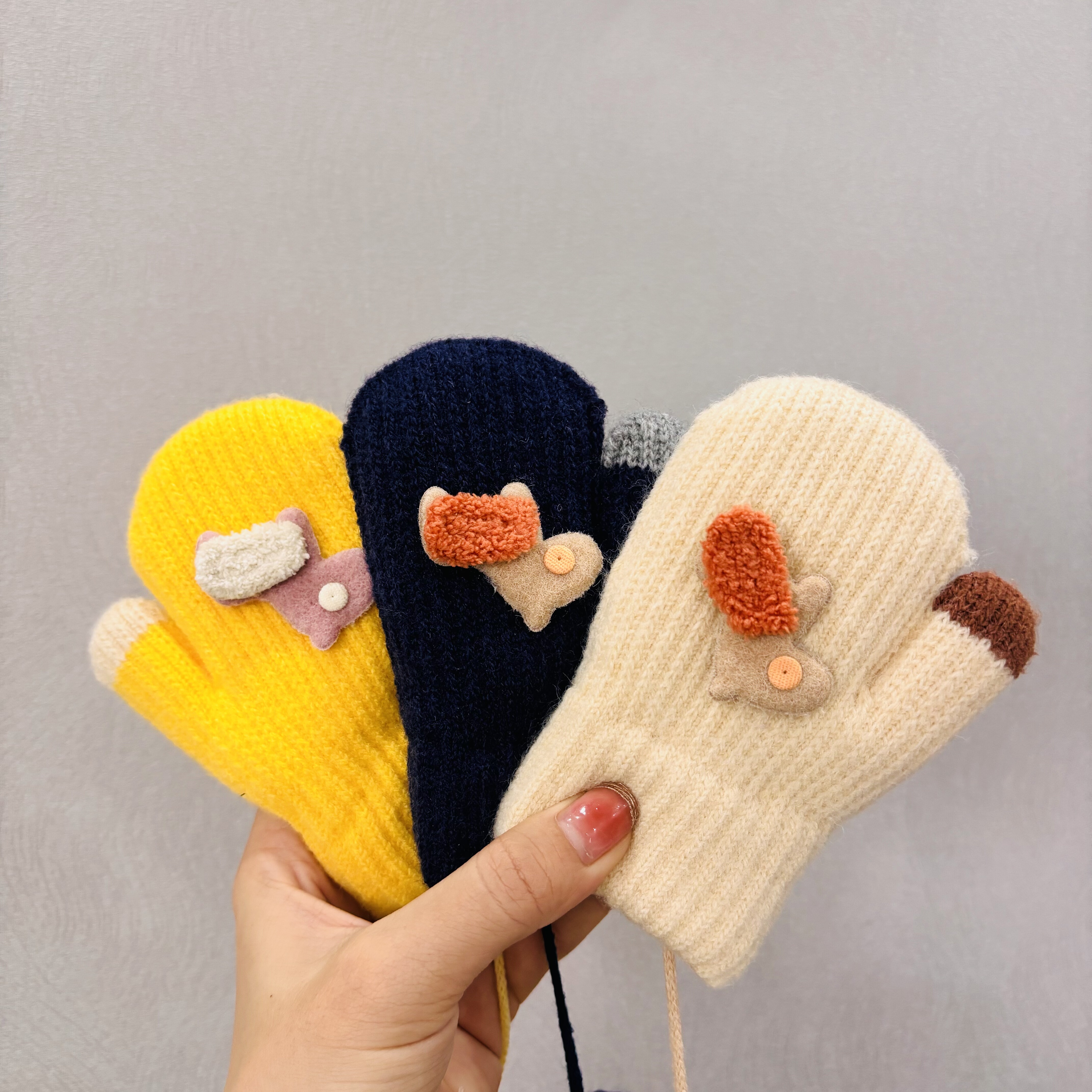 韩国贴卡通宝宝保暖手套冬季防寒加厚加绒双层挂脖婴幼儿连指包套,童装/婴儿装/亲子装,手套,淘宝优惠券,粉丝福利购,淘宝优惠卷