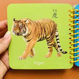 宝宝动物卡片防水防撕幼儿认识动物启蒙认知卡撕不烂婴儿识别动物图片实物图卡1-2-3岁儿童学认动物图大图小孩子早教卡片早教认物