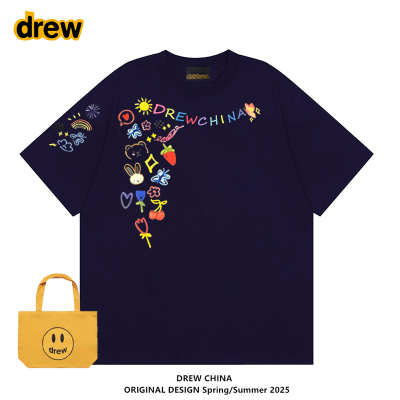 Drew潮牌小众设计感情侣短袖T恤