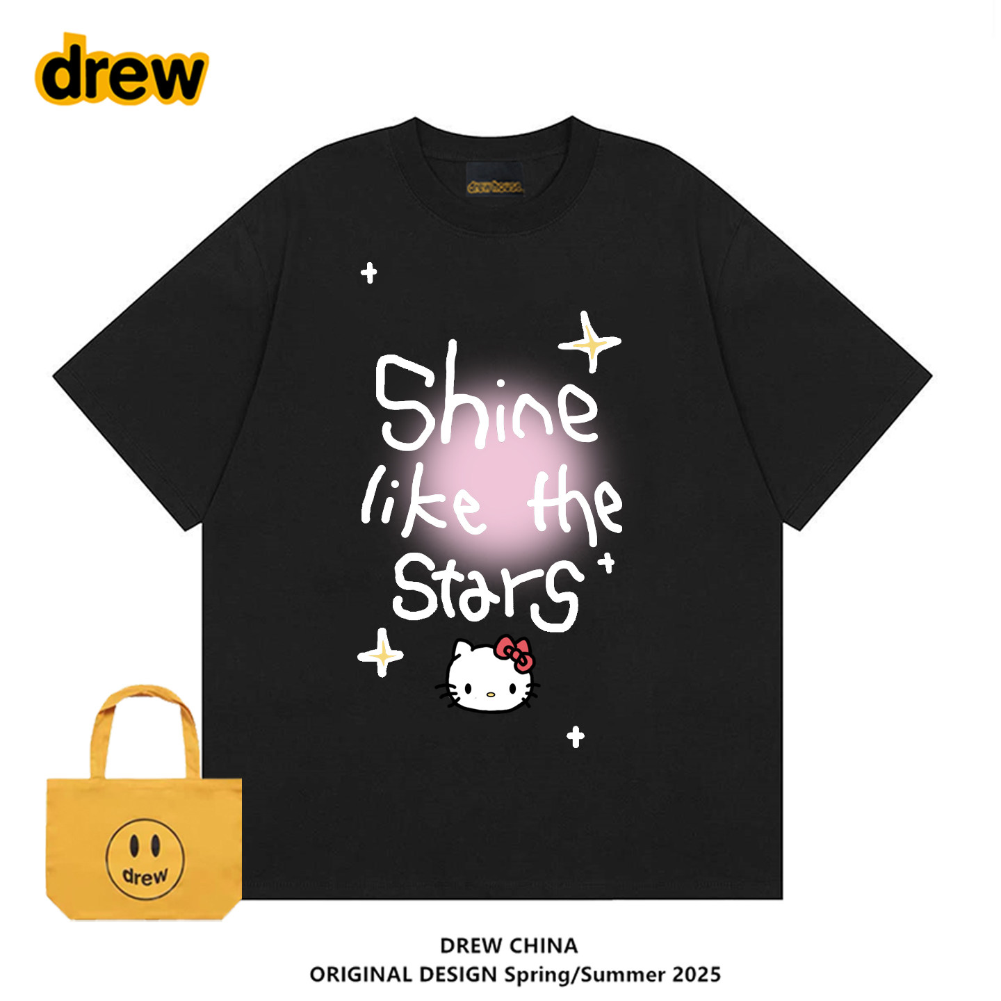 drew潮牌HelloKitty联名图案T恤