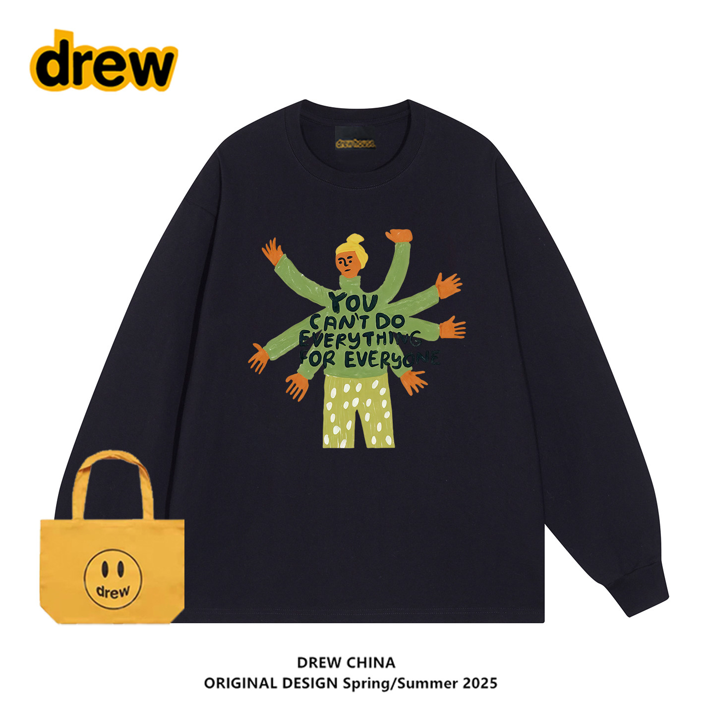 drew潮牌宋佳同款卡通印花T恤