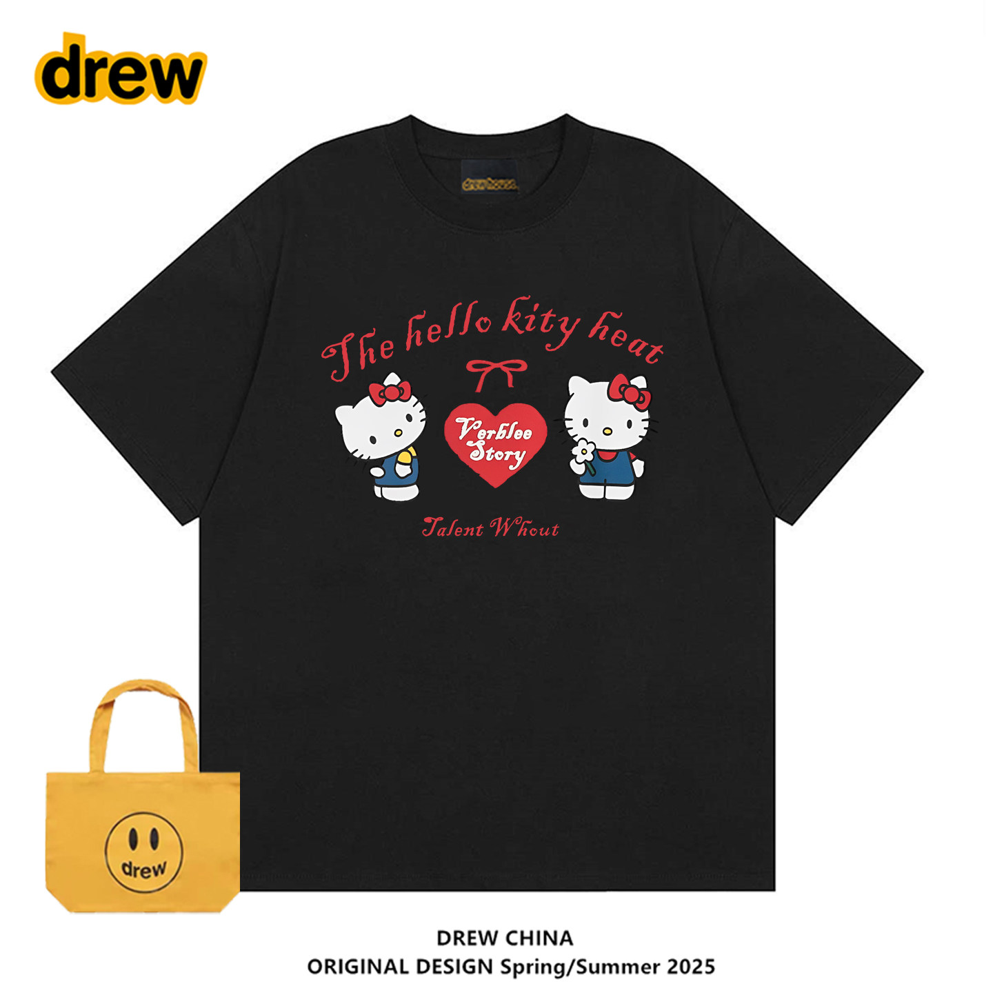 HelloKitty联名图案爱心圆领卡通