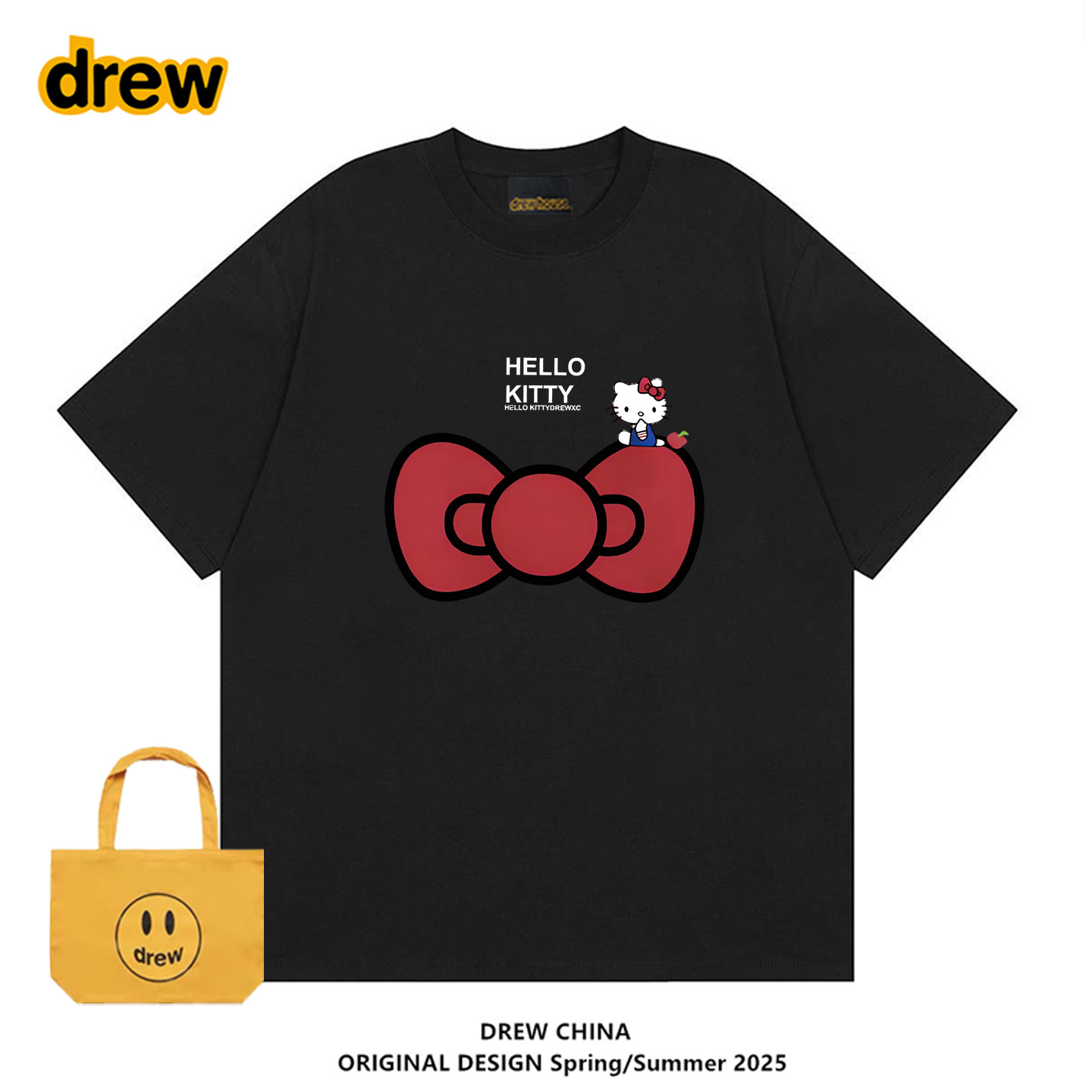 drew潮牌HelloKitty联名短袖T恤