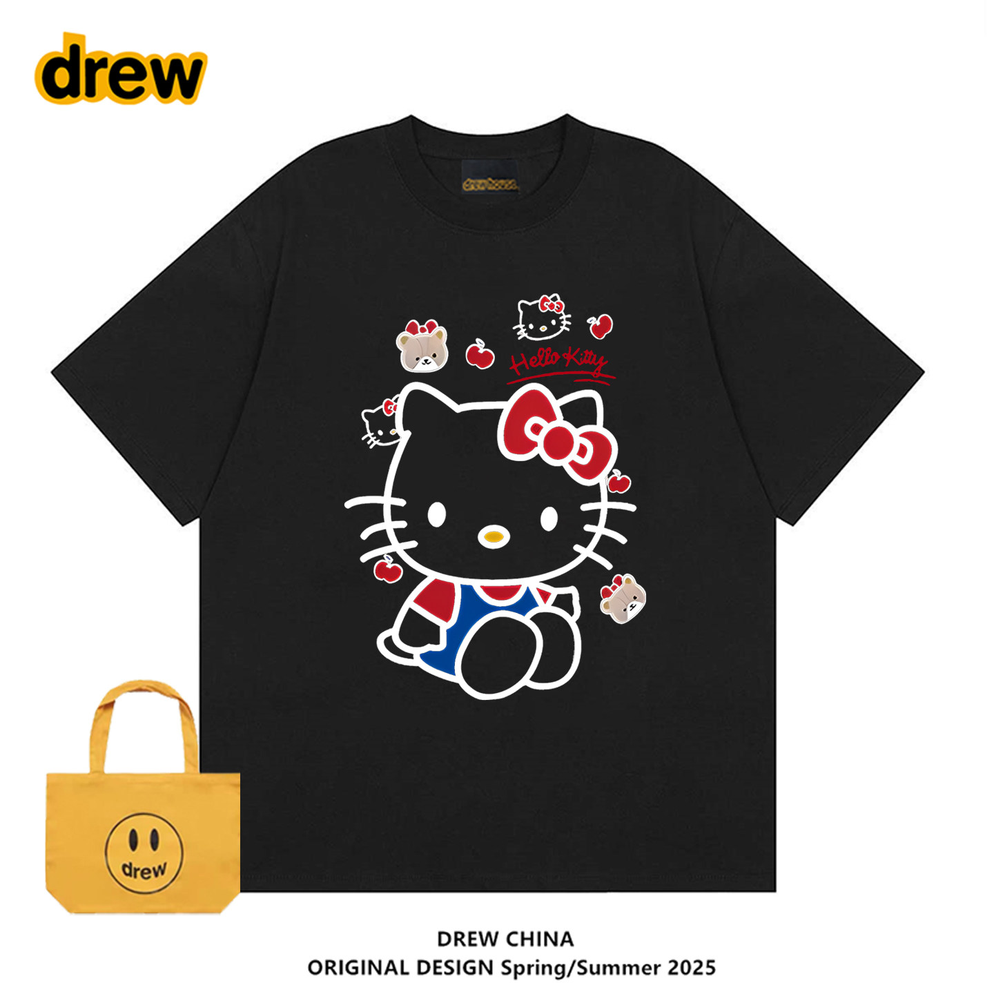 drew潮牌HelloKitty联名T恤
