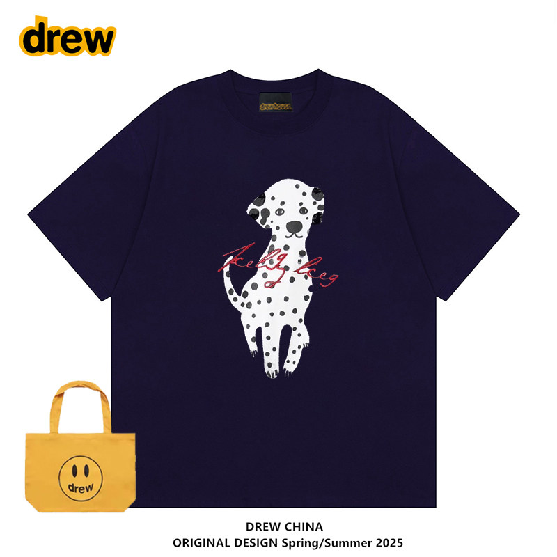 Drew斑点狗字母印花短袖T恤