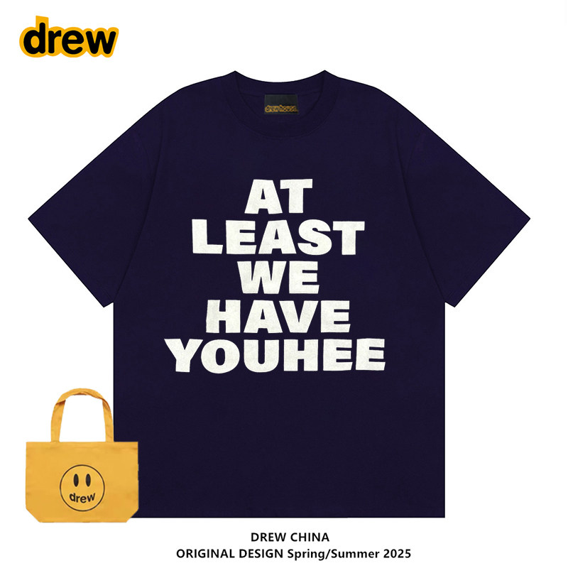 Drew虞书欣同款字母印花短袖T恤