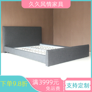 时尚 软床 布艺床 1.5 外贸品质双人床 1800 2床 2000布床来图定制