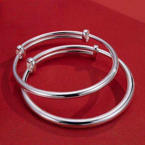 S9999宝宝银手镯光面素圈满月礼