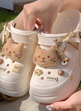 2026夏季新款厚底洞洞鞋女款防滑沙滩外穿包头可爱女孩凉拖鞋