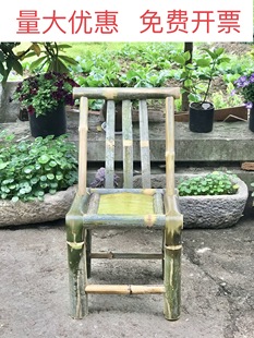 竹椅子方背椅家用编织成人小凳子阳台院子竹子制休闲板凳单人竹椅