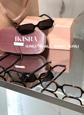 新品2026 出口国际外单 复古窄版玳瑁色方框平光镜素颜墨镜女