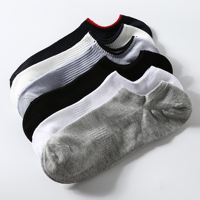 软柔细润很舒适 夏季薄款吸汗棉袜男简约短筒男式袜子