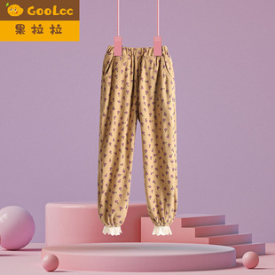 女宝宝碎花束脚长裤 新款 加厚 子秋冬儿童花边加绒棉裤 女童灯芯绒裤