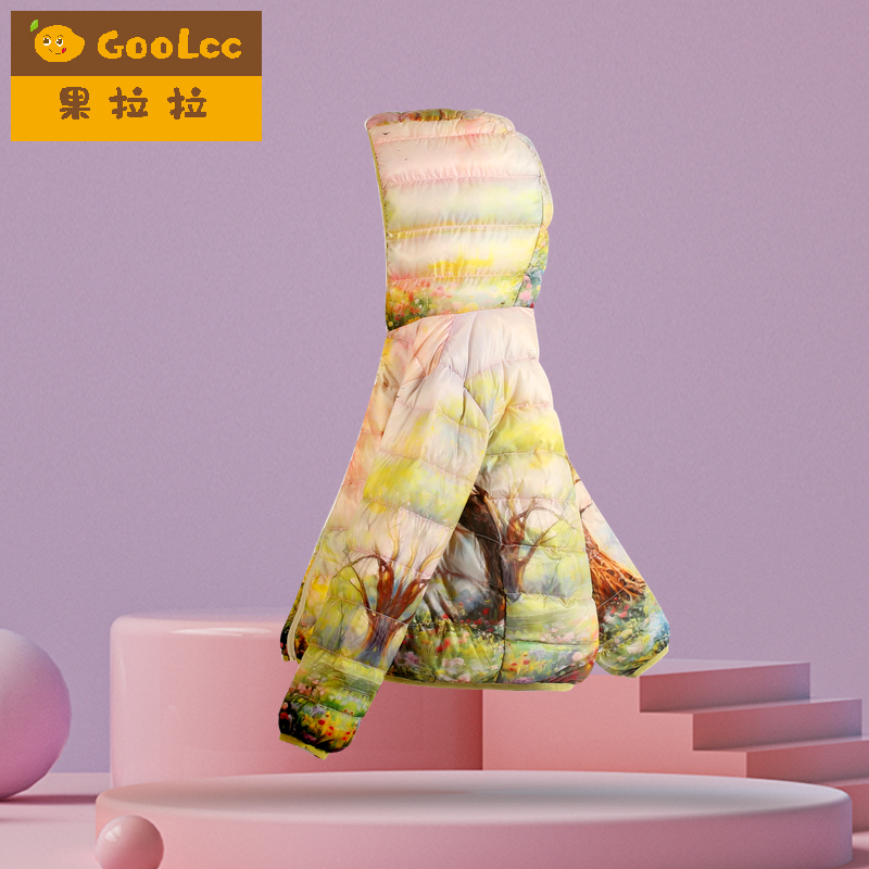 果拉拉女童秋冬新款轻薄羽绒服