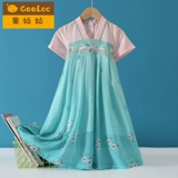 Летнее ханьфу, платье для принцессы, детская шифоновая юбка, коллекция 2021, в западном стиле, китайский стиль