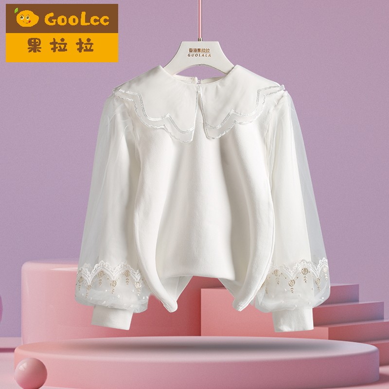 女童娃娃领纯棉t恤韩版公主白色网纱泡泡袖打底衫上衣加厚春秋款,童装/婴儿装/亲子装,T恤,淘宝优惠券,粉丝福利购,淘宝优惠卷