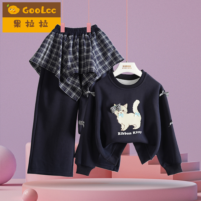女童套装2025春秋装新款儿童运动服洋气时髦秋季中大童女孩两件套