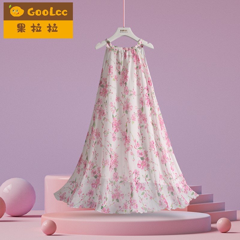 小女孩夏季薄款吊带裙p2023新款胖女童碎花洋装雪纺过膝中长裙子,童装/婴儿装/亲子装,连衣裙,淘宝优惠券,粉丝福利购,淘宝优惠卷