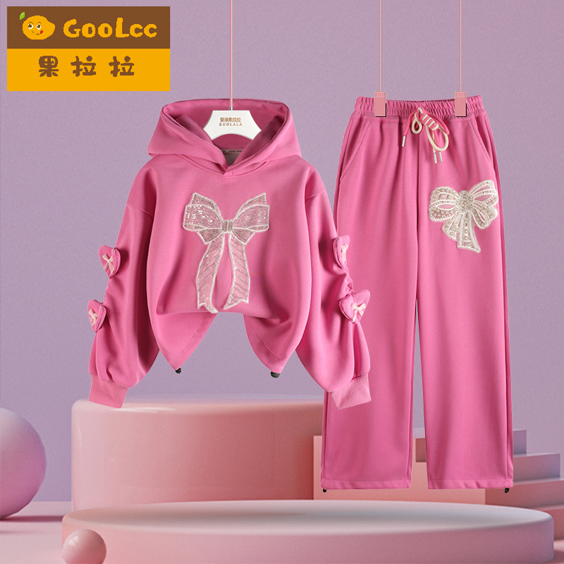 果拉拉连帽卫衣两件套装