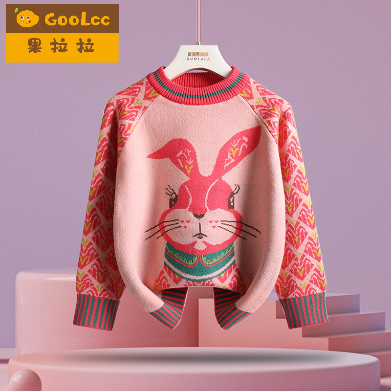 果拉拉韩版针织衫女童春秋毛衣