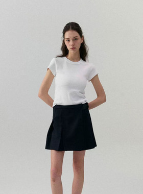 正肩修身短袖T恤女26春夏纯棉百搭基础打底上衣