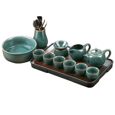 哥窑茶具套轻奢高档功夫茶具