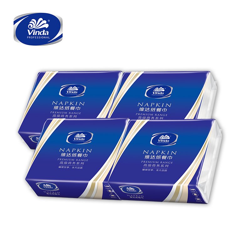 维达商用纸餐巾40封100张2层30包箱装1/4折四边压花 抽纸整箱批发