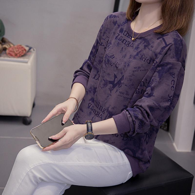 女士圆领卫衣春秋新款